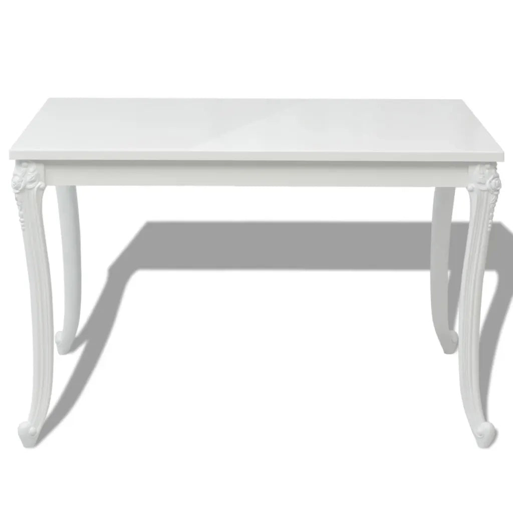 Tavolo da Pranzo | Tavolo da cucina 116x66x76 cm Bianco Lucido
