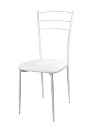Sedia Marta sedta in Pvc con Struttura verniciata bianca 41X48Cm/H92Cm Bianco
