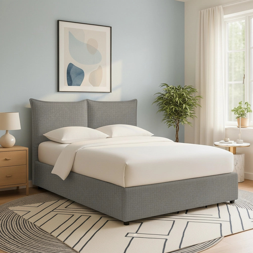 Newquay, Letto Singolo Sfoderabile Made in Italy, Grigio Cenere