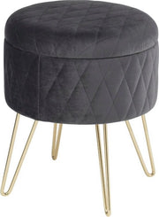 Sedia con spazio di stoccaggio - tessuto di alta qualità - robusta e moderna - capacità di carico fino a 150 kg - colore grigio scuro - 31.5x36 cm