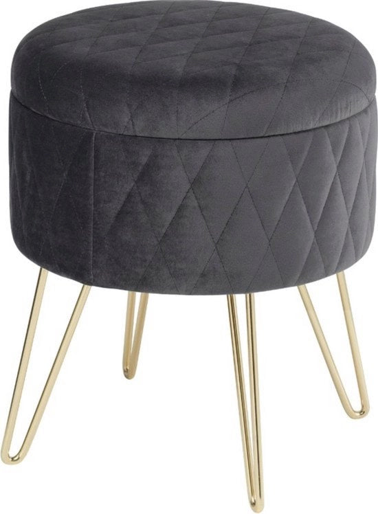 Sedia con spazio di stoccaggio - tessuto di alta qualità - robusta e moderna - capacità di carico fino a 150 kg - colore grigio scuro - 31.5x36 cm
