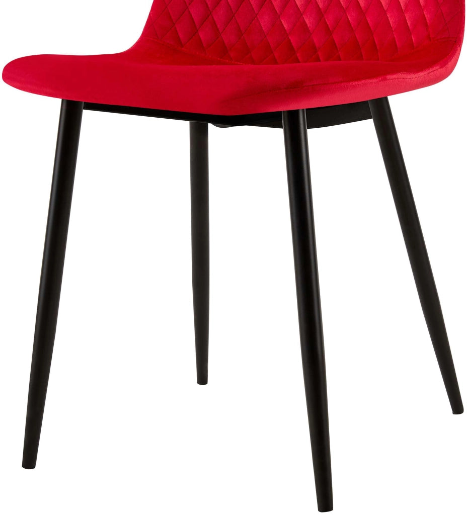 Sedia Giverny con cuciture decorative Velluto,rosso