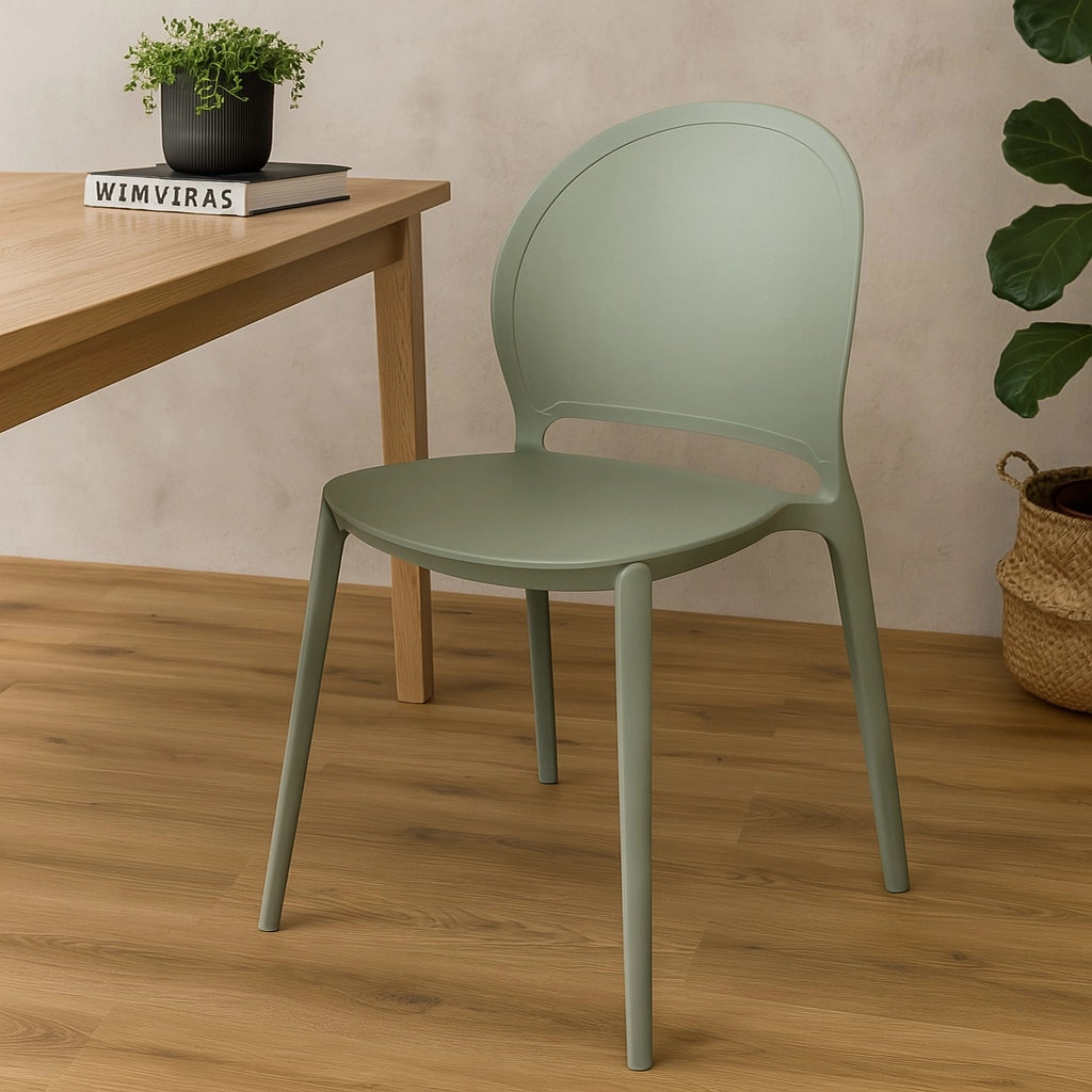 SEDIA INES 54X48XH81CM VERDE.