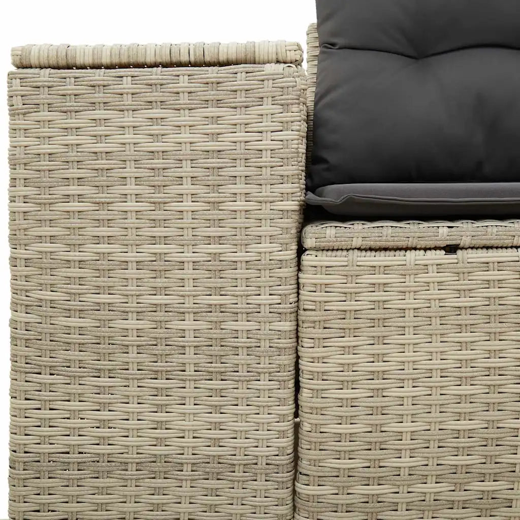 Divano da Giardino con Cuscini 2 Posti-Sofa da Giardino-Divano da esterno Grigio Chiaro Polyrattan 394837