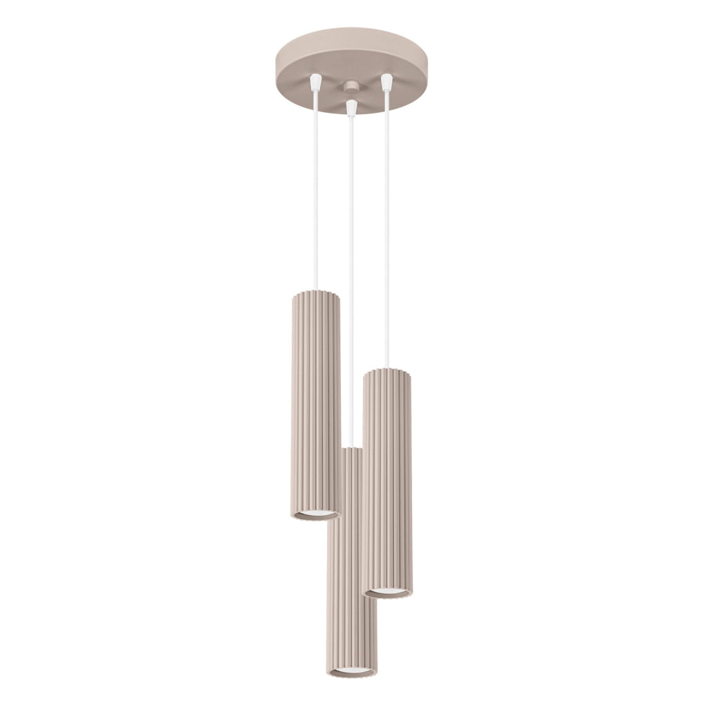 Lampada sospesa rotonda Ø20 taupe 3xGU10 Gravio Pure Lume