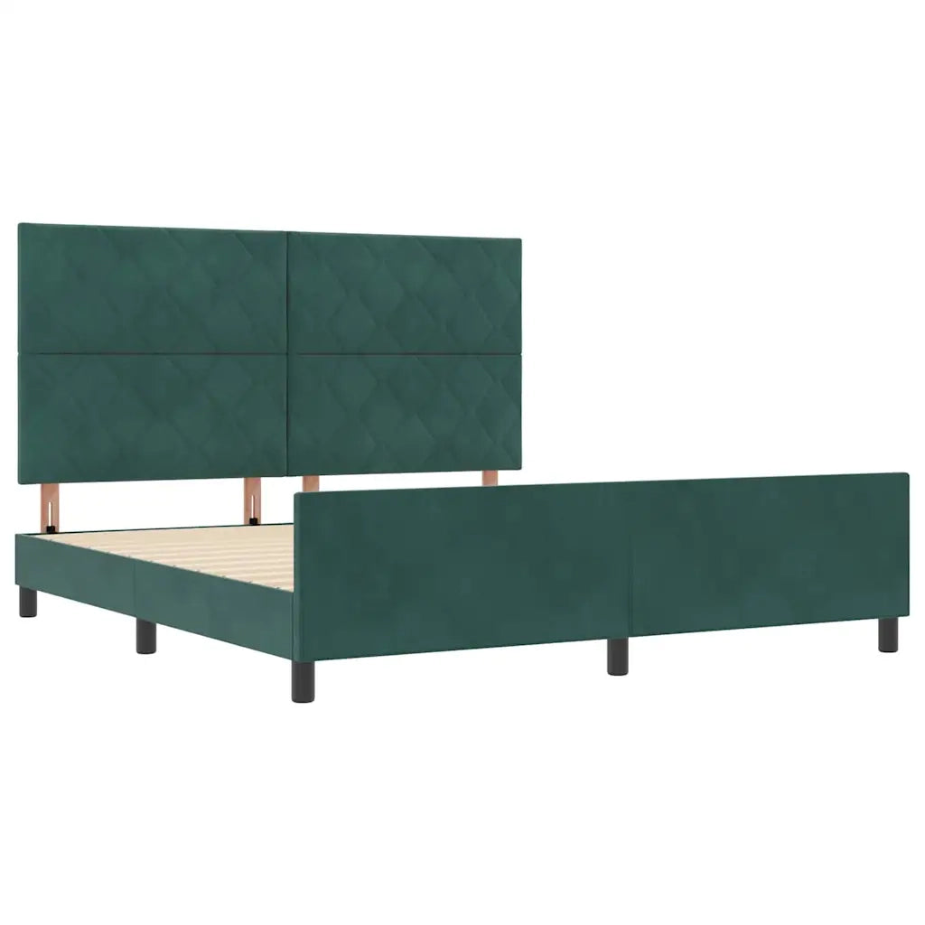 Letto a molle con testiera Verde Scuro 180 x 200 cm Velluto 3345026