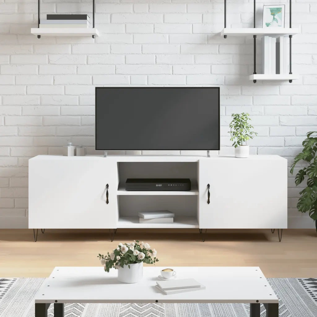 Mobile Porta TV-Mobile per TV-Credenza TV Bianco 150x30x50 cm in Legno Multistrato 690632