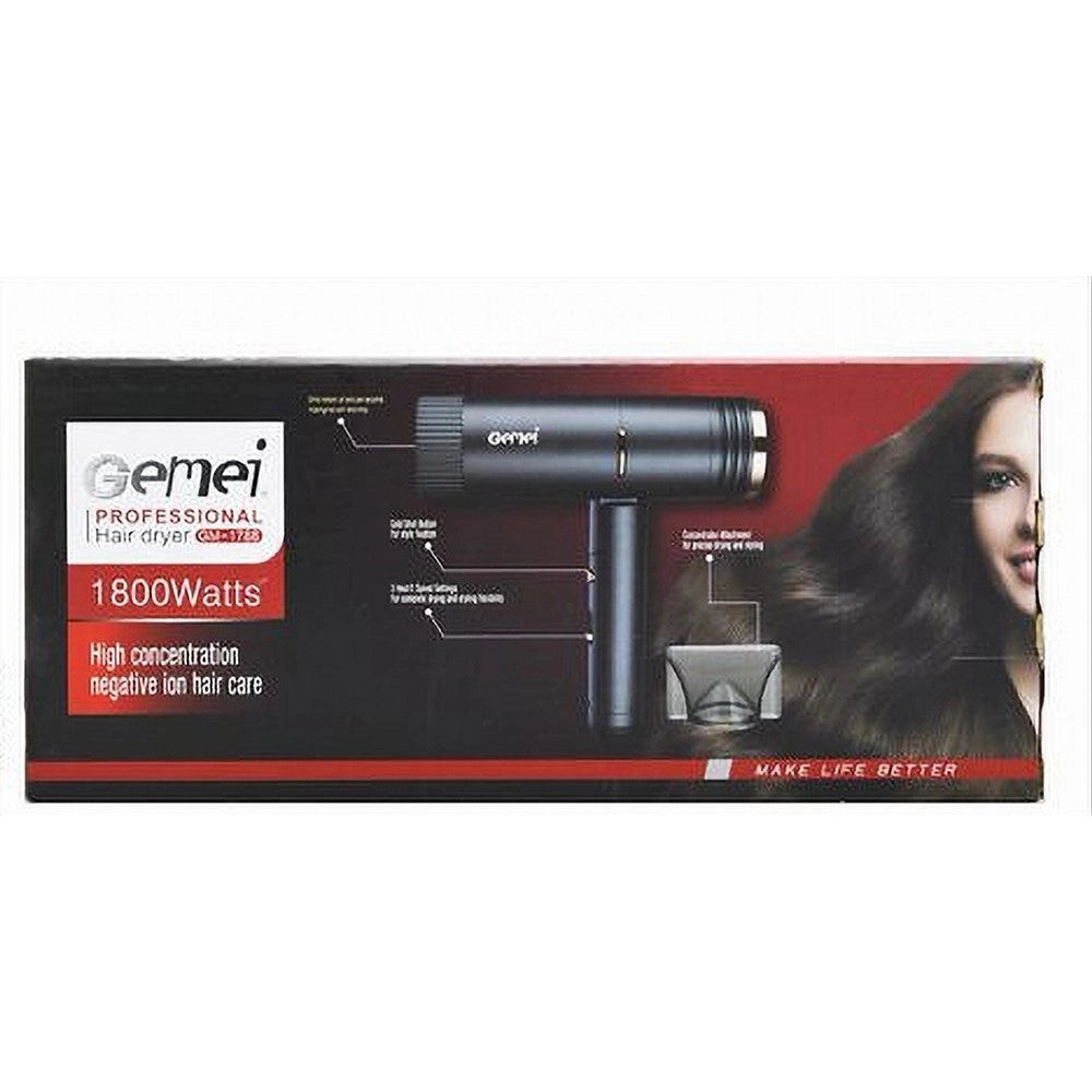 Trade Shop - Asciugacapelli Professionale 1800watt Con Maniglia Pieghevole 2 Velocità Gm-1788 -