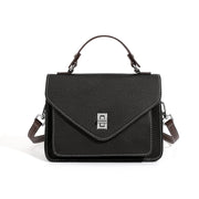 Nuova borsa a tracolla francese, piccola borsa quadrata in vera pelle, borsa a mano nera