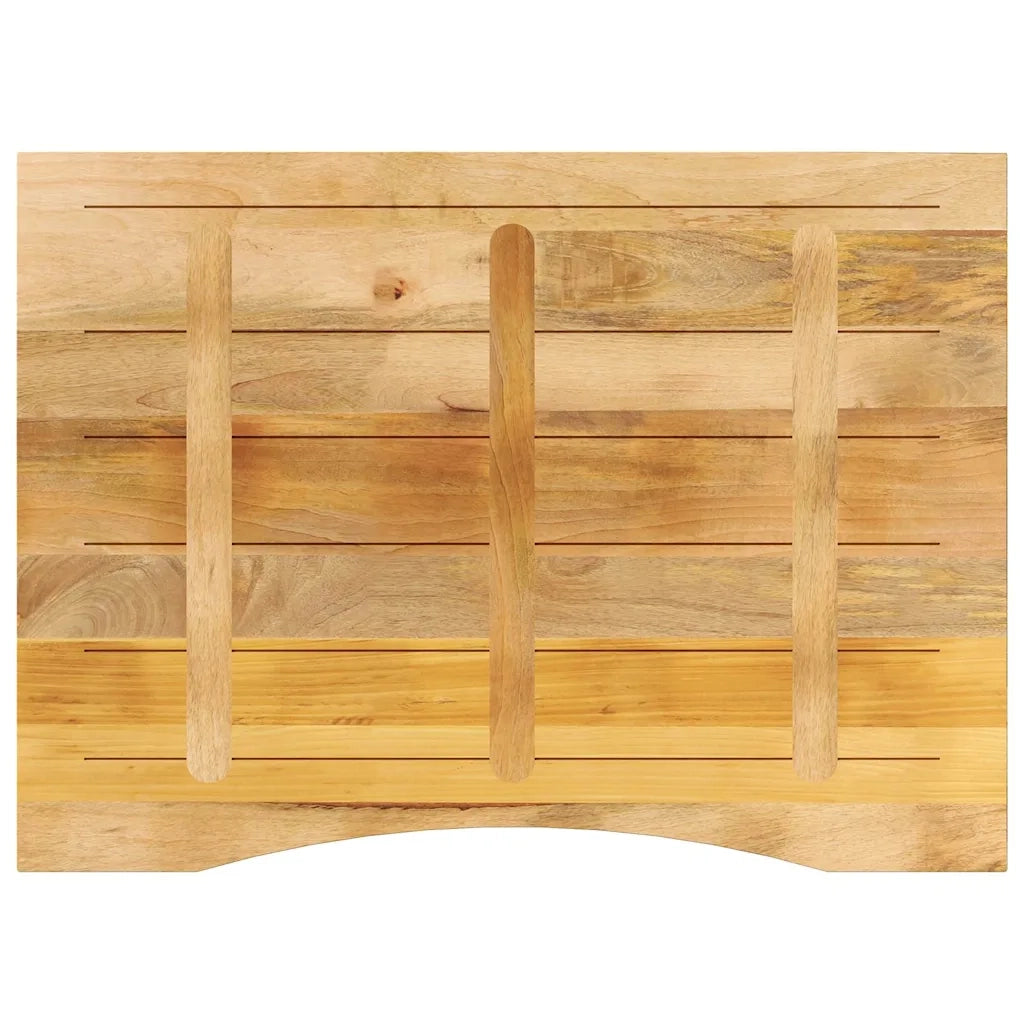 Piano Tavolo | Superficie Tavolo | Piano Scrivania con Curva 110x80x2,5cm Massello Grezzo di Mango