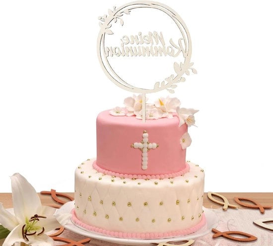 Decorazioni per Torte in Legno con 36 Decorazioni a forma di Pesci per Tavola Decorazioni per Torta di Commiato, Battesimo e Prima Comunione