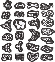 Stencili Temporanei per Tattoo 25 Pezzi Disegno di Taglio per Stilizzare i Capelli - Scheda Tattoo da Applicare.