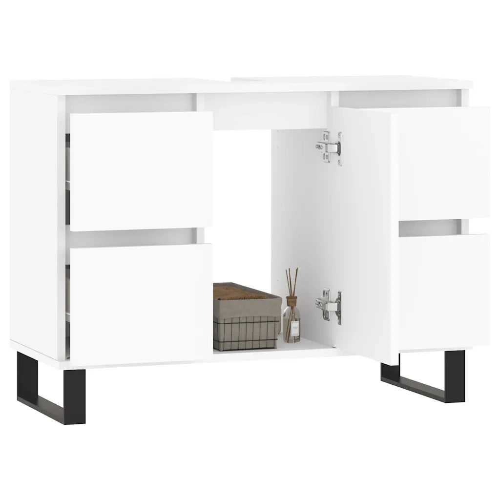 Mobile da Bagno Bianco 80x33x60 cm in Legno Multistrato 831660