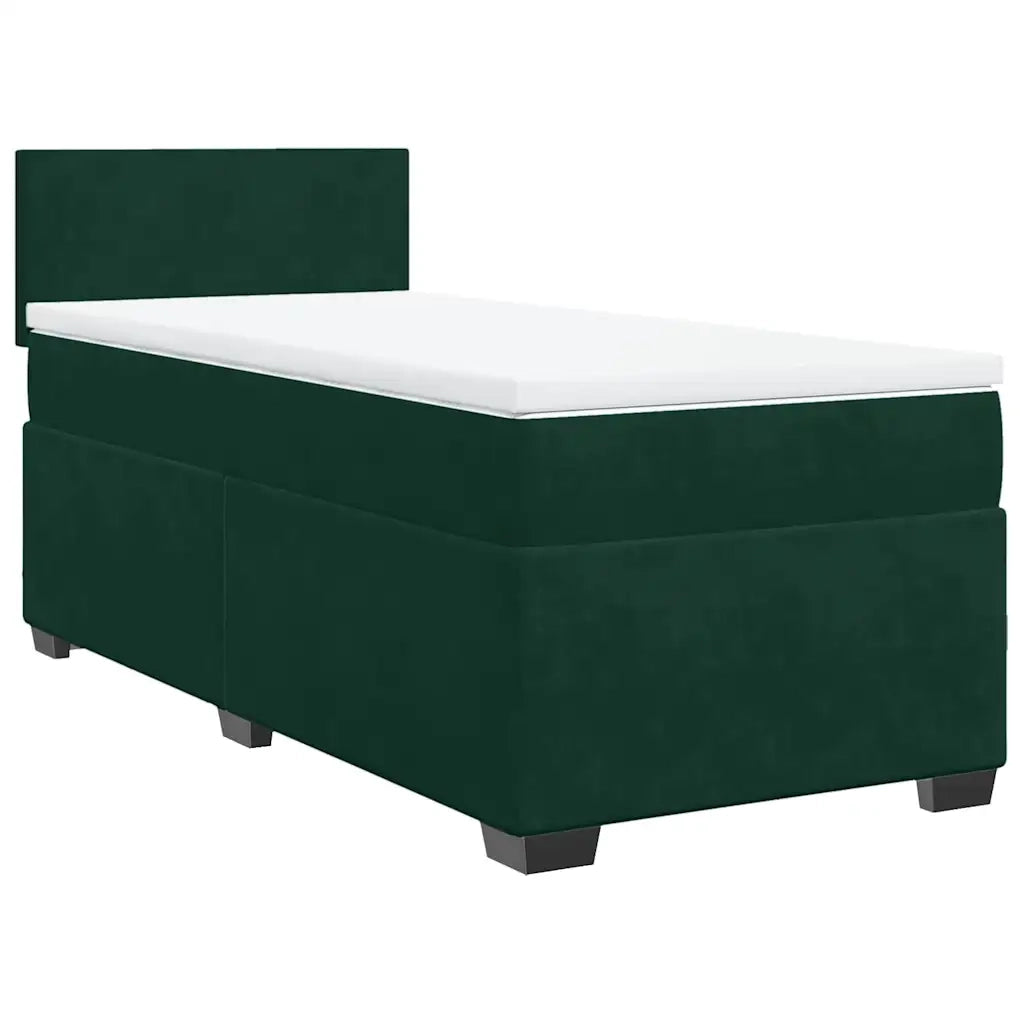 vidaXL Giroletto a Molle con Materasso Verde Scuro 100x200 cm Velluto
