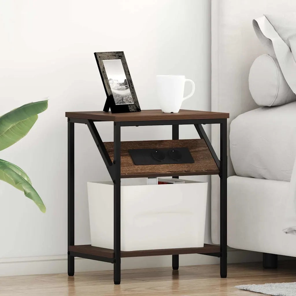 vidaXL Mobiletti da Notte 2 pcs Rovere marrone 38 x 30 x 48 cm