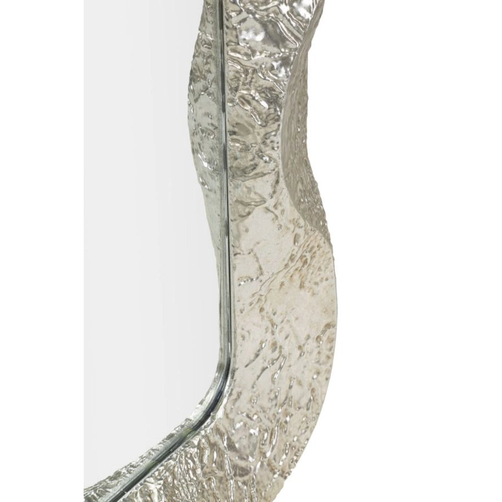 Specchio da parete Argelux rettangolare con cornice argento martellato 80x170 cm