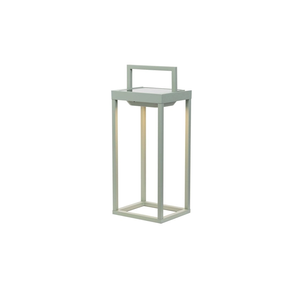 Zafferano - Lanterna Home solar 2 a led 37,3cm - Lampada da parete e da tavolo 2W con batteria e sensore crepuscolare - Verde Salvia