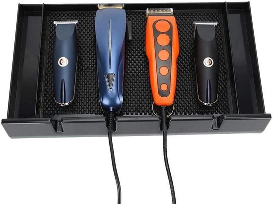 Tondeuse Opbergdoos per Barbiere e Salone - Supporto per Tondeuse Elettrica con Gomma Anti Collasso per Oltre 10 Tondeuse Elettriche, Borsetta per Tondeuse, Set di Spazzole e Pettine.