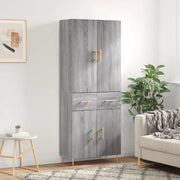 Credenza-Buffet-Armadio da cucina Grigio Sonoma 69,5x34x180 cm in Legno Multistrato 393791
