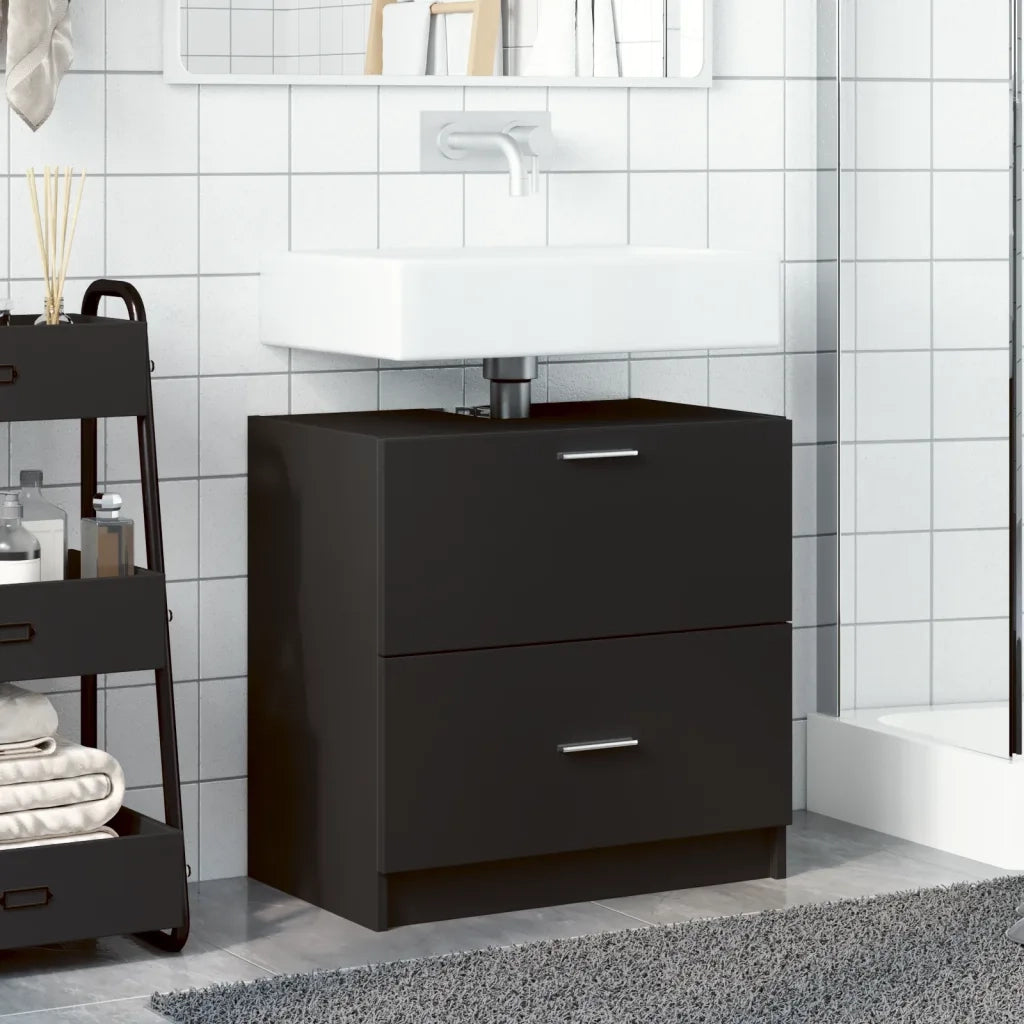 Mobile Lavabo | Armadio Lavabo Nero 59x37x59 cm in Truciolare