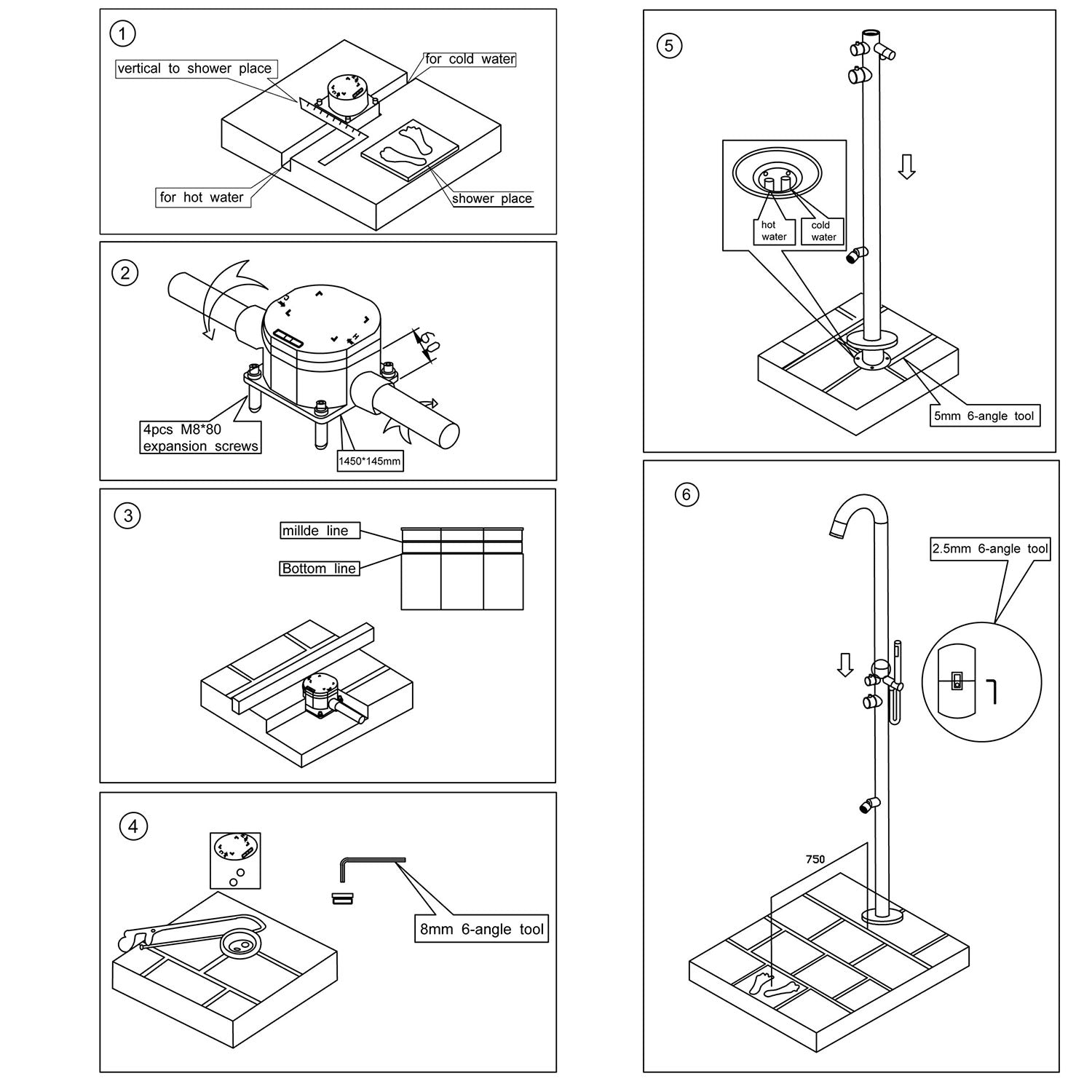 Doccia da Giardino in Acciaio Inox con Sistema C-box Sined Olbia Nero