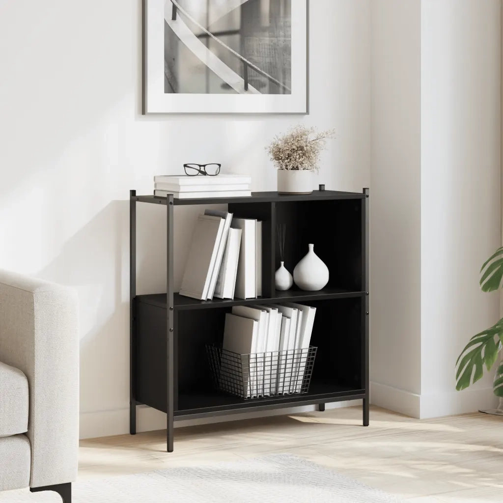Libreria Nera 72x28x77,5 cm in Legno Multistrato 838878