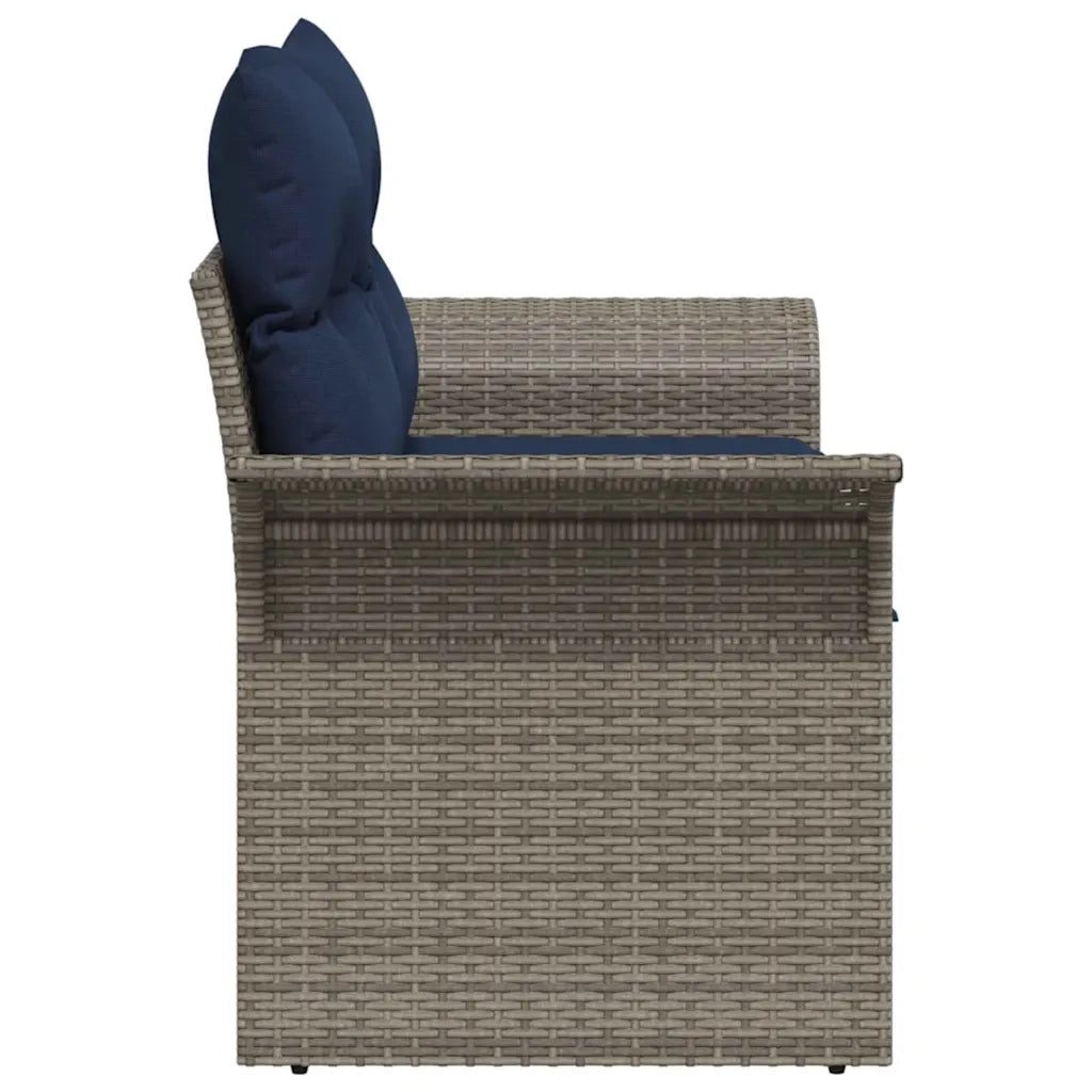 Divano da giardino con cuscino 141 x 62 x 69 cm polyrattan