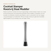 Stampatore Cocktail in Acciaio Inossidabile - Muddler - Barman - Manico Ergonomico - 25 cm - Materiale PP di Qualità Alimentare