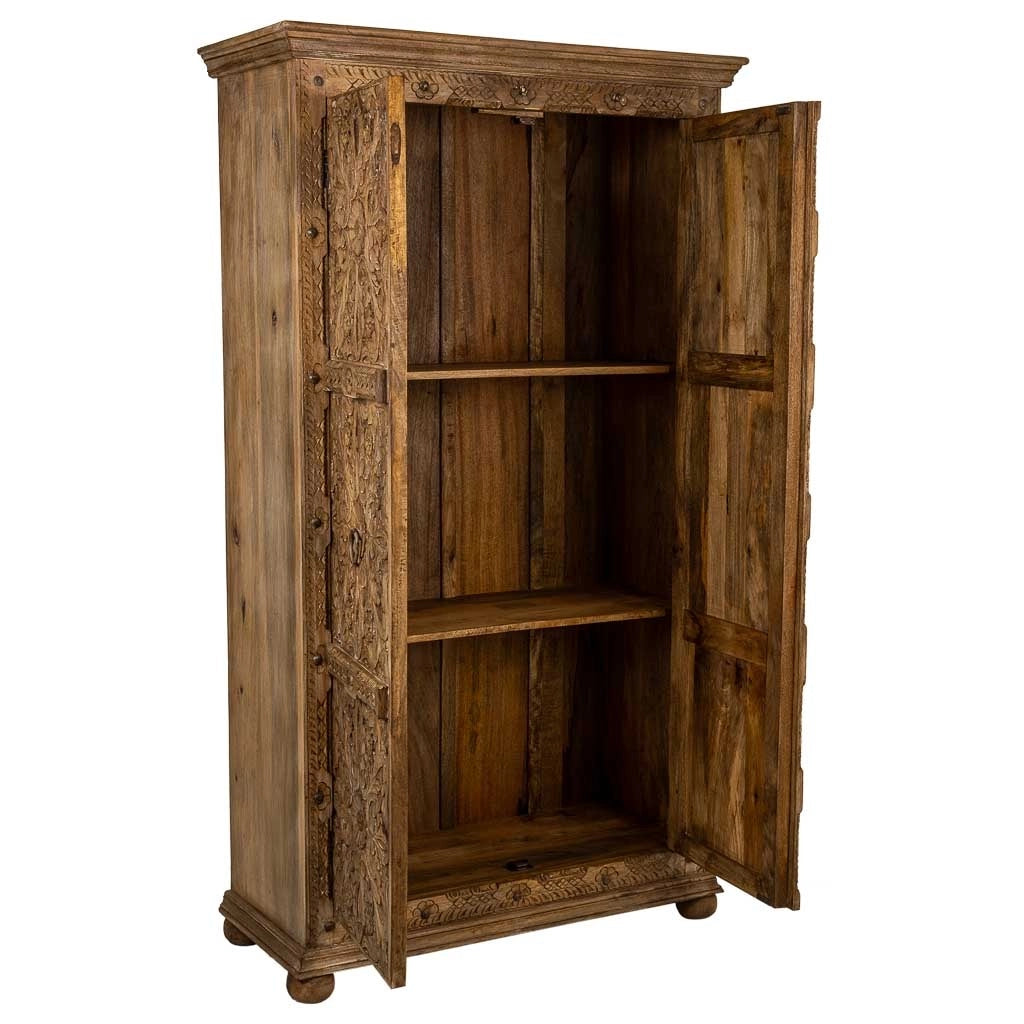 Armadio in legno fatto a mano marrone 102x44x183h