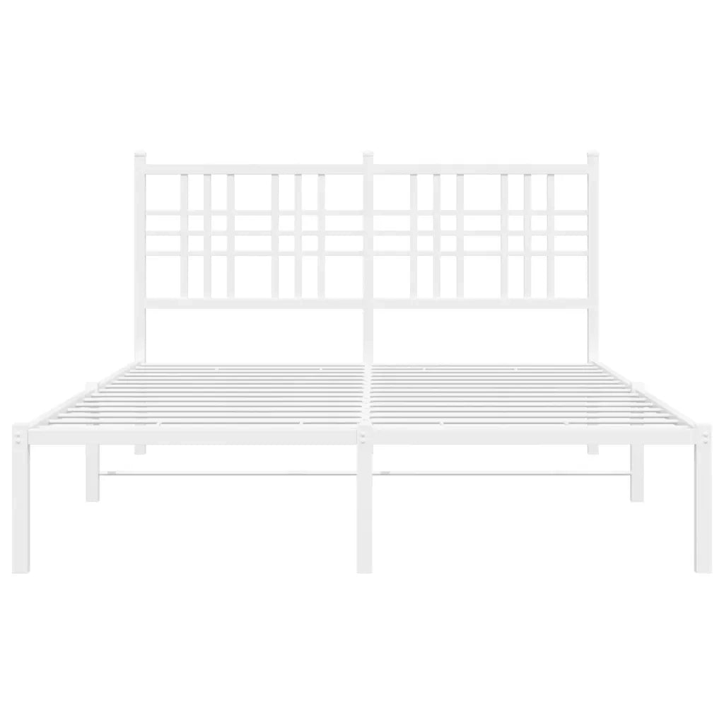 Giroletto con Testiera Metallo Bianco 140x190 cm 376373