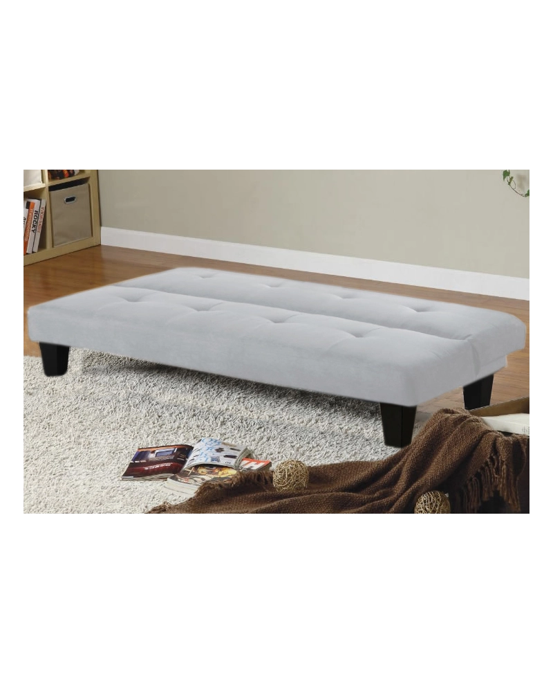 Divano letto 3 posti, reclinabile in microfibra bianco 164cm antiribaltamento Sicorage Jessut