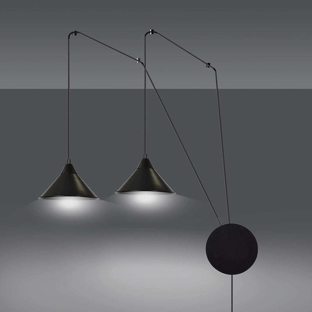 Lampada a sospensione ABRAMO in acciaio nero