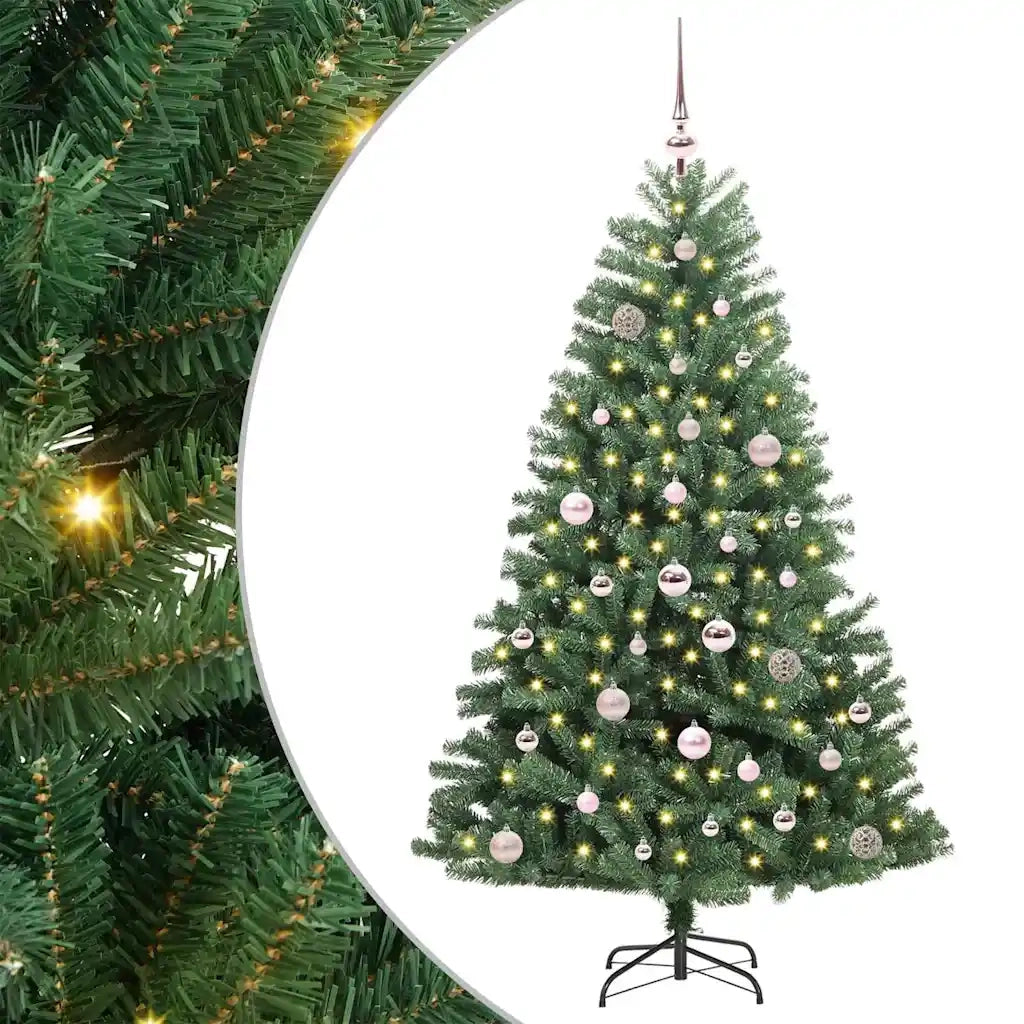 Albero di Natale Artificiale con Rami Pieghevoli Verde 150 cm 3395480