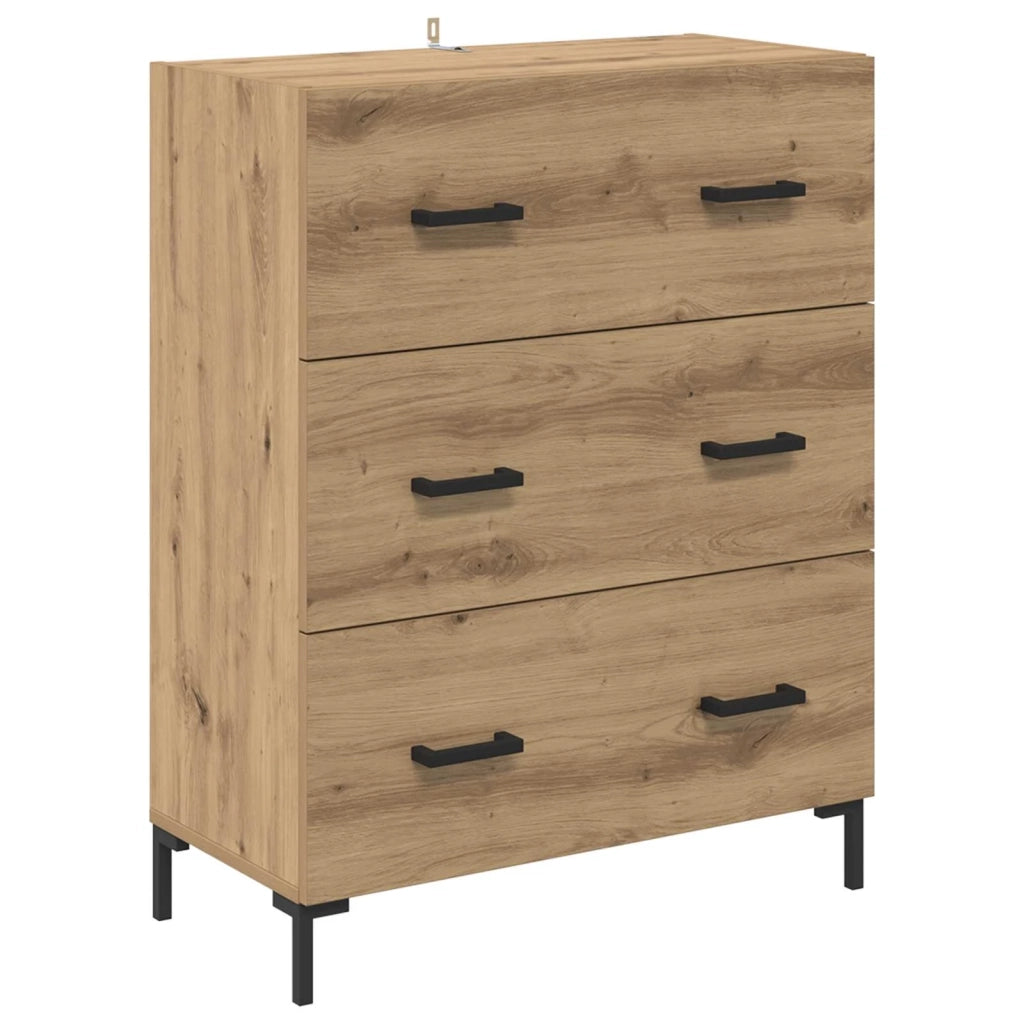 Credenza con Cassetto-Buffet-Armadio da cucina Rovere artigianale 69,5 x 34 x 180 cm 998603