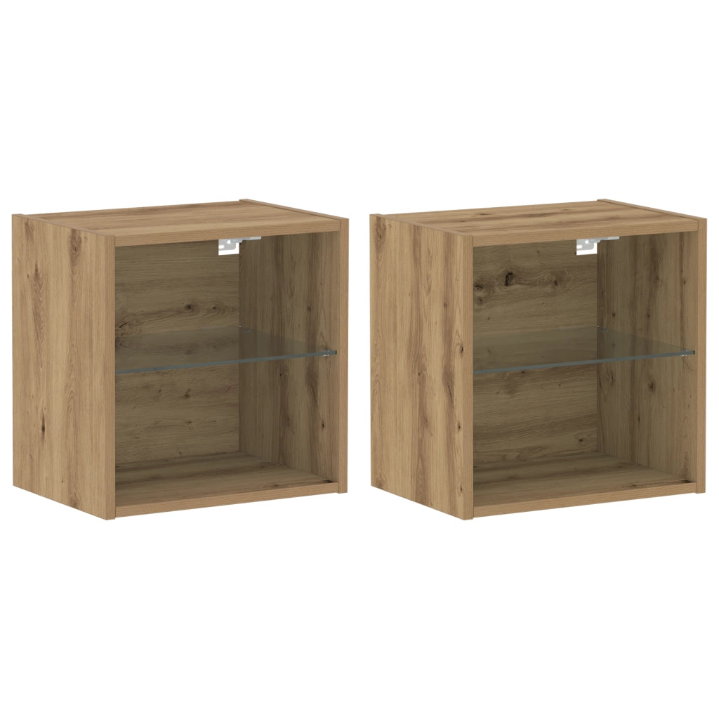 Mensola flottante 2 pcs Rovere artigianale 40x28.5x40 cm Legno ingegnerizzato