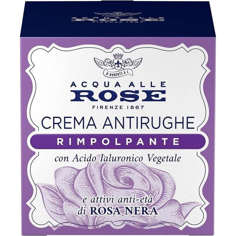 ACQUA ALLE ROSE CREMA VISO ANTIRUGHE RIMPOLPANTE ANTI-ETÀ DI ROSA NERA E ACIDO IALURONICO AZIONE RIEMPITIVANSIVA 50 ML