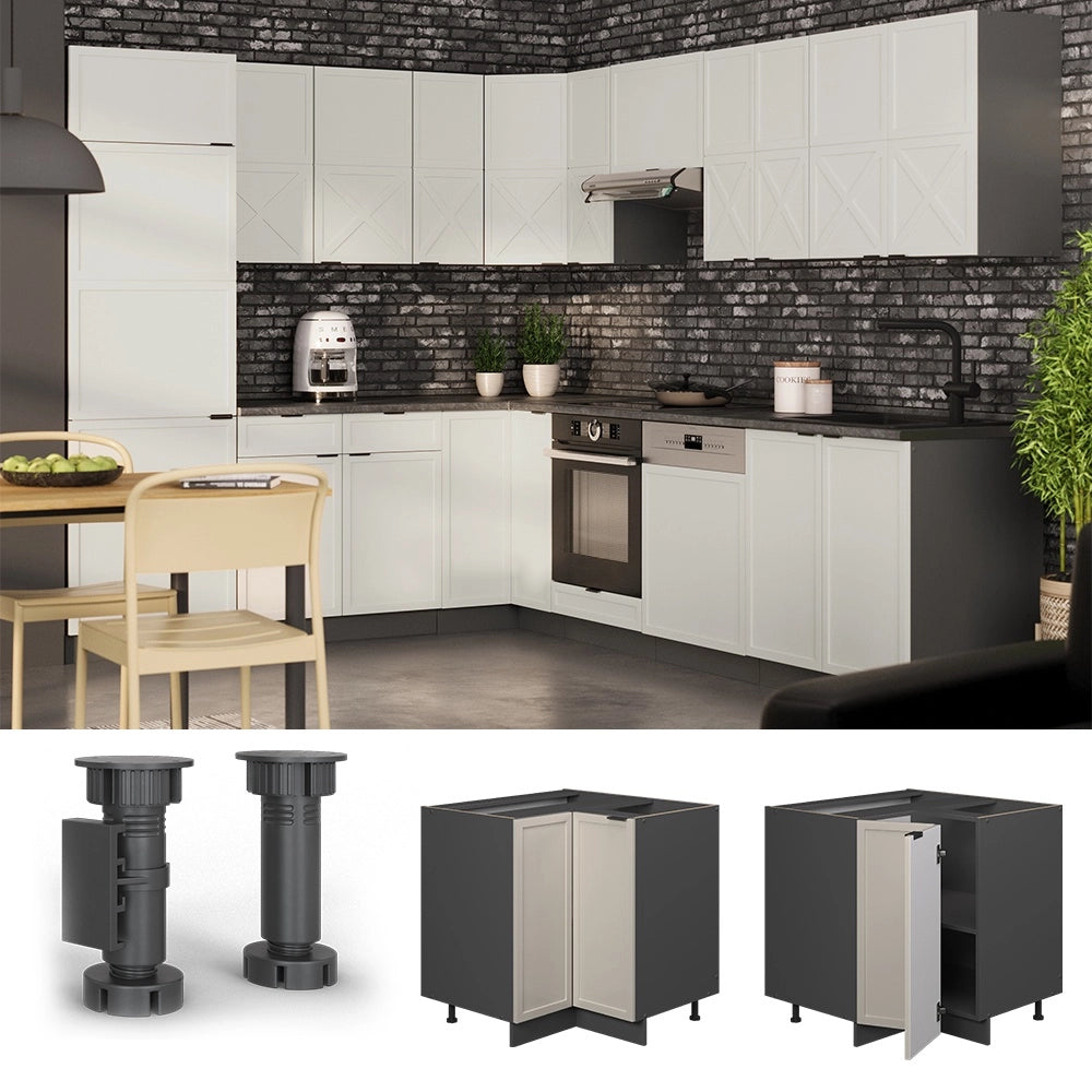 Mobile ad angolo cucina Fame-Line GrigioBeige/Antracite 80.5 cm senza piano di lavoro Vicco