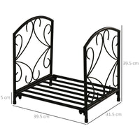 Portalegna per Camino 39,5x31,5x39,5 cm in Metallo Nero