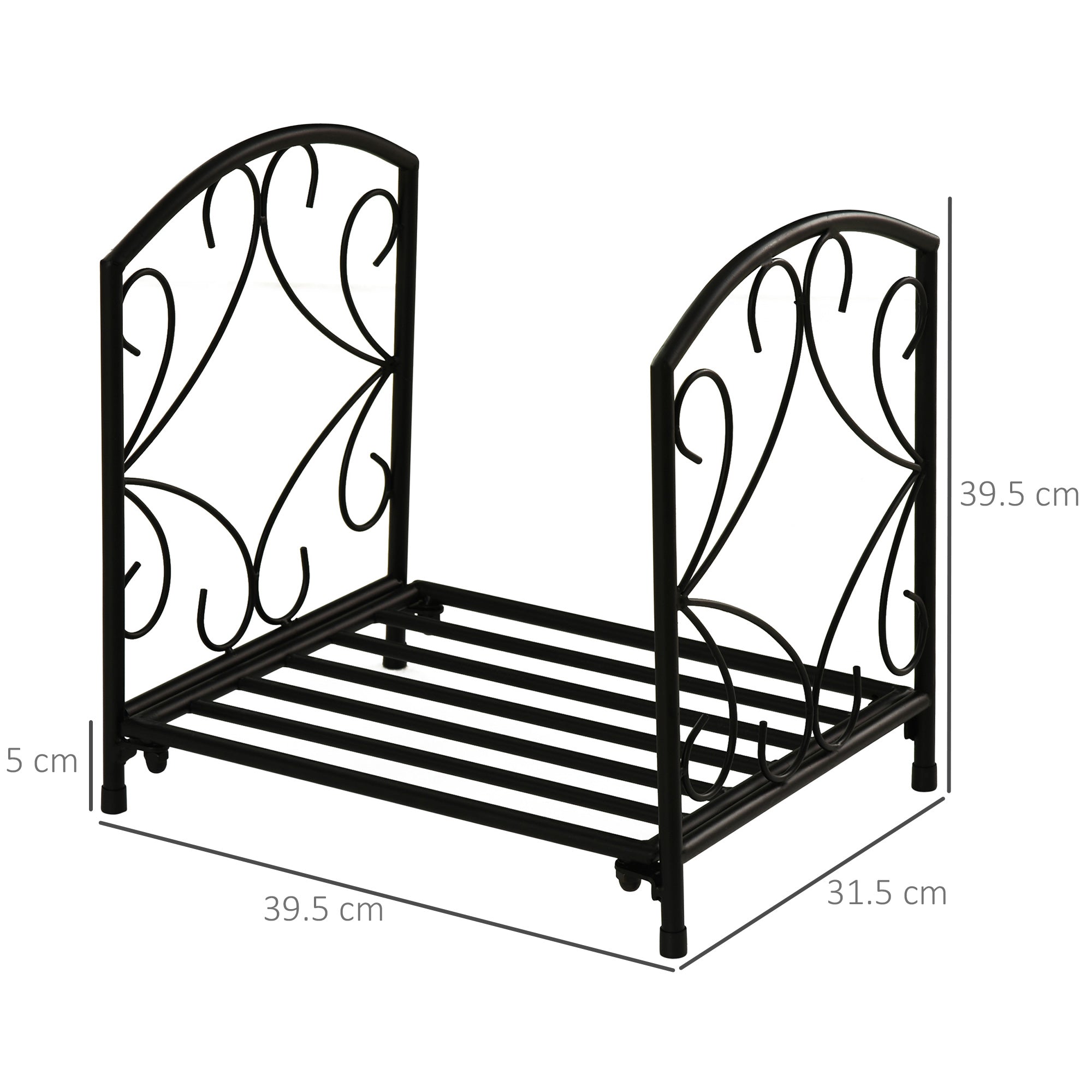 Portalegna per Camino 39,5x31,5x39,5 cm in Metallo Nero