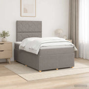 Letto box spring con materasso Tortora 120 x 190 cm Tessuto 3454358