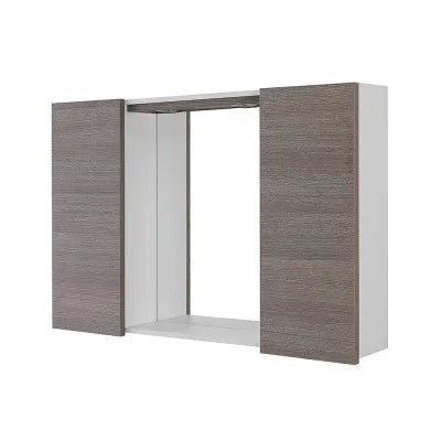 Specchio contenitore LED 91x61 cm rovere scuro con ante laterali Way