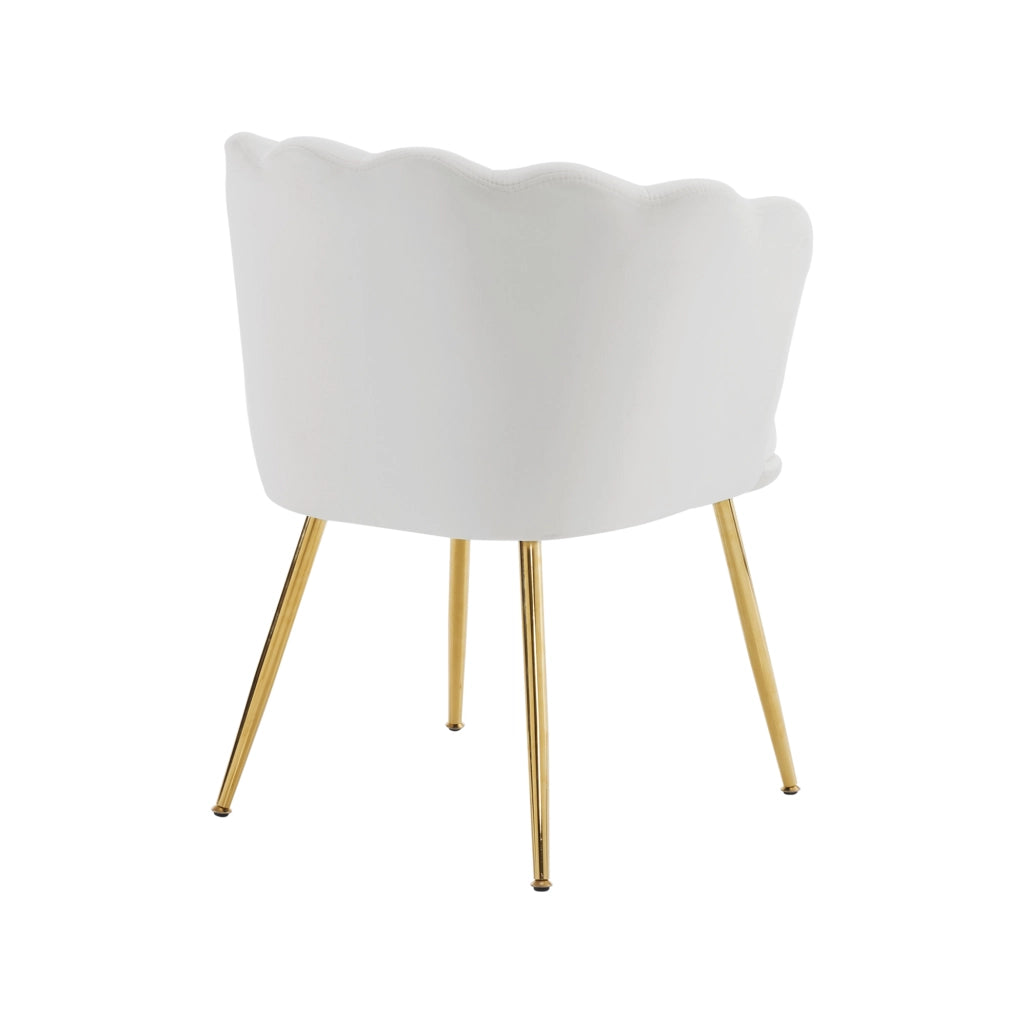 Poltrona in velluto con schienale a petalo e cuscino; per soggiorno; beige
