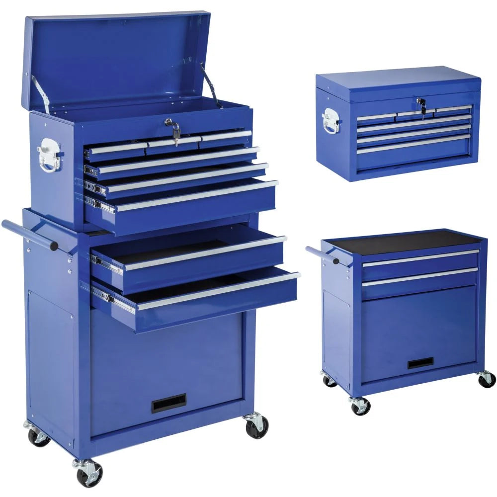 Carrello da officina blu a 8 cassetti 3408116