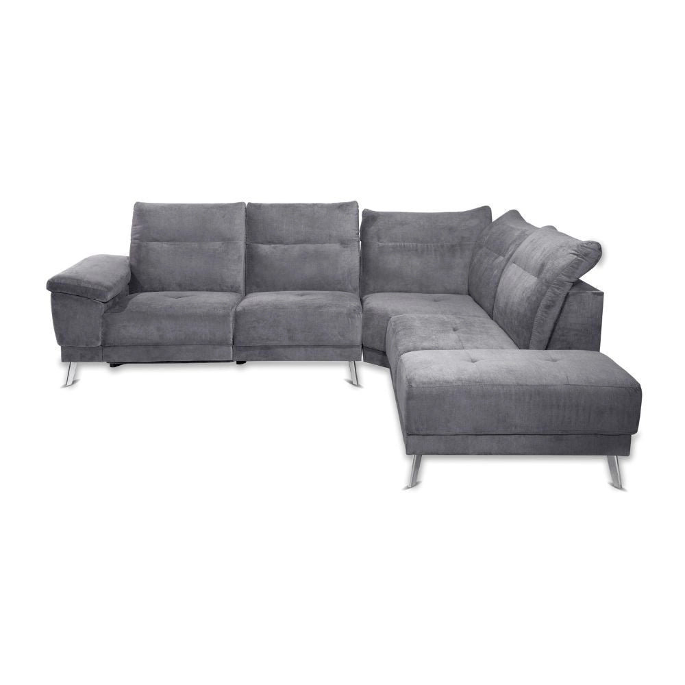 Divano angolare destro New York grigio Orinoco 96 seduta reclinabile