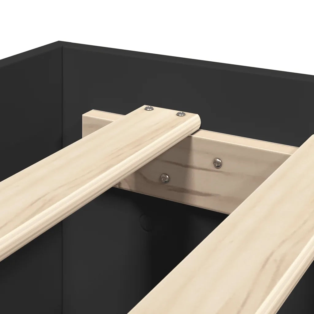 vidaXL Giroletto Nero 120x190 cm in Legno Multistrato