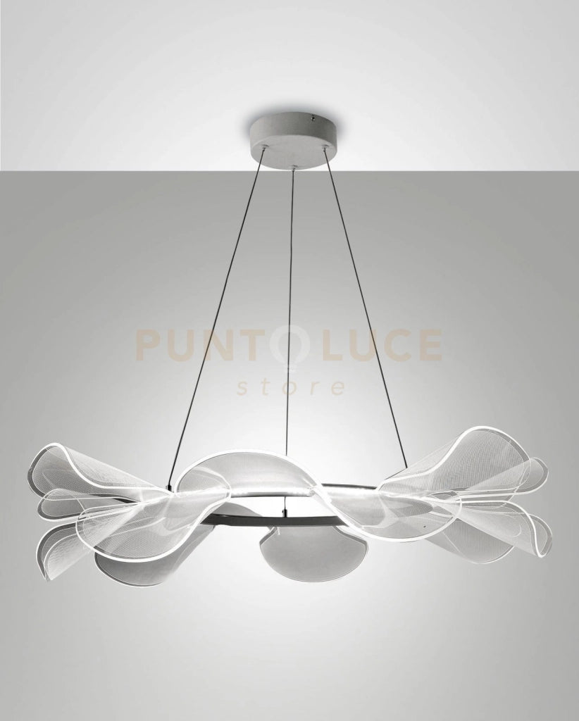 SYLVIE LAMPADARIO A SOSPENSIONE BIANCA D.72CM DIMMERABILE A LED 3000K - 40W - 5500 lm IP20 SMART C/ACC