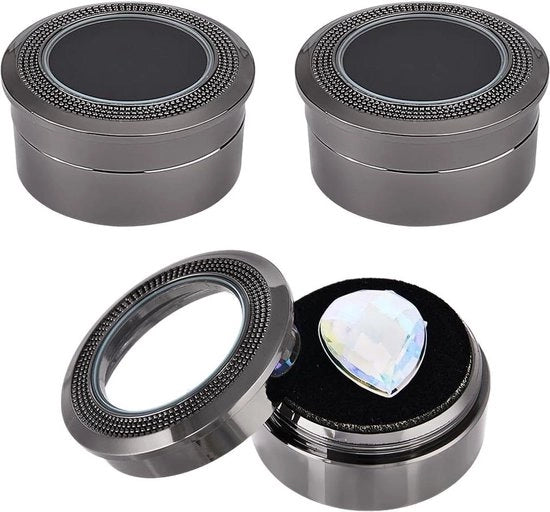 Scatola di Presentazione per Diamanti Miniature con Lavorazione a Sfera, Leggera e Individuale, Contenente 3 Diamanti di 3x0,6 Pollici, con Sostituto di Spongia - Contenitore di Stoccaggio per Gioielli con Diamanti.