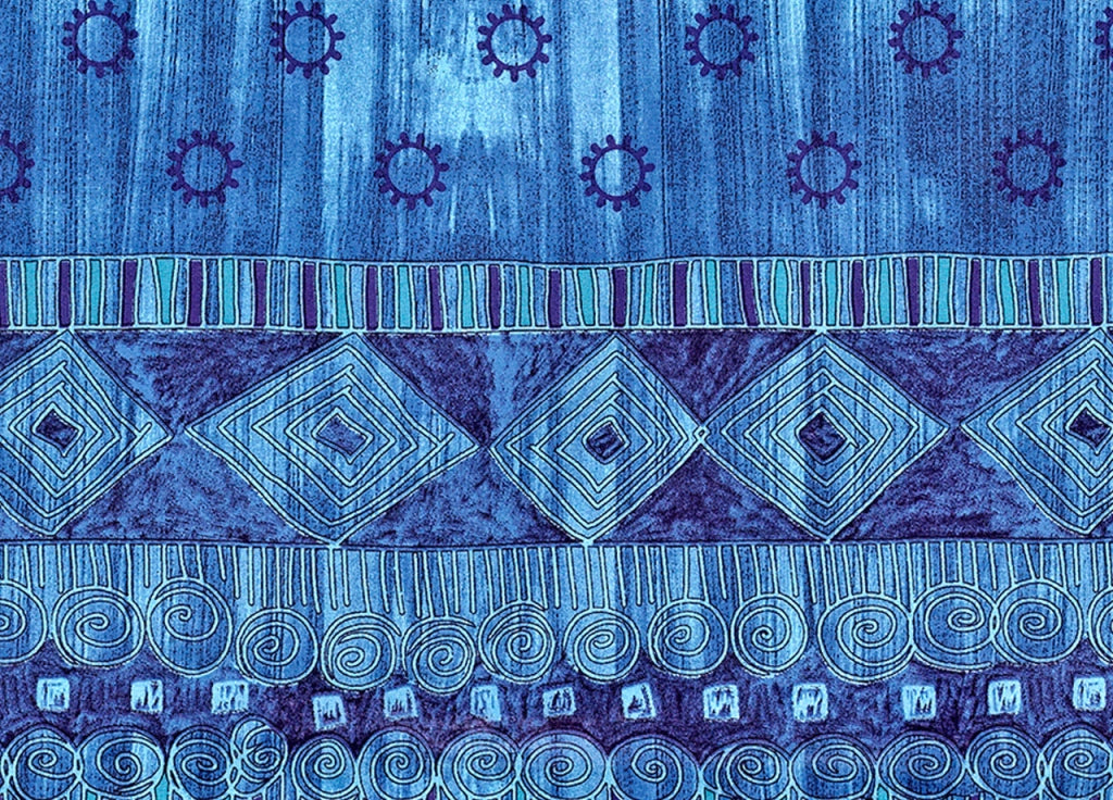 Tovaglia Copritavolo Resinata Antimacchia Modello Sequoia Made In Italy - 140x140 - Blu