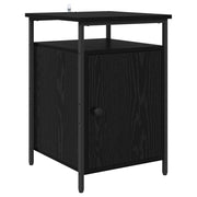 Comodino | Armadio da Notte | Mobiletto da notte Rovere Nero 40 x 42 x 60cm Legno multistrato