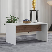 Limatola, Tavolino da Salotto Forma Rettangolare, 90x50x47h cm Bianco Opaco